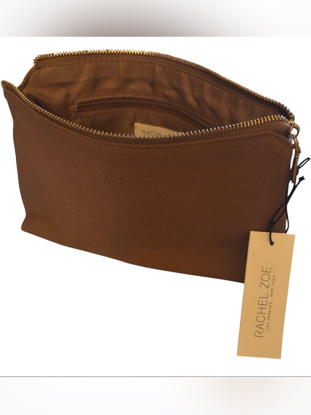 Rachel Zoe | Brown Classic Zipper Travel Pouch | Purse Extra Fashion Access NWT